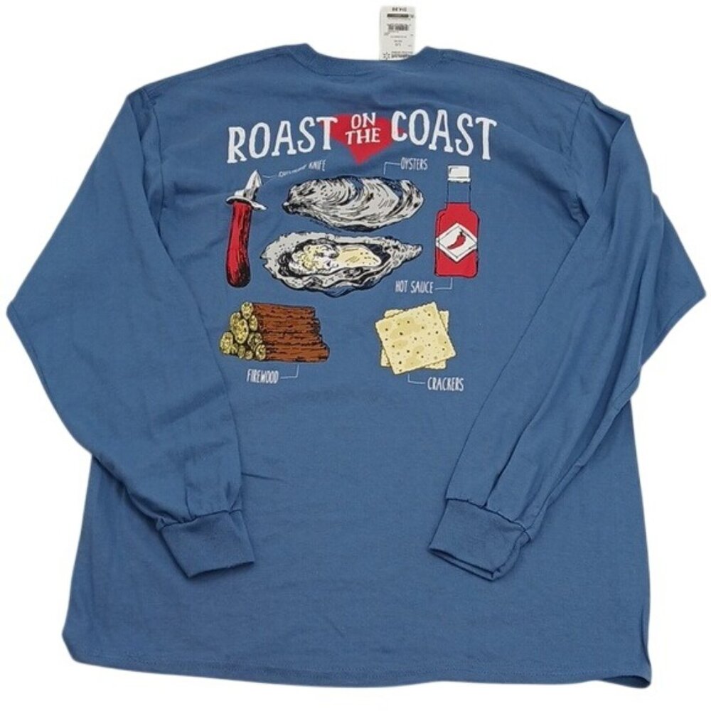 South Carolina T Shirt Mens Size L Roast on the Coast Long Sleeve Oyster Beach - Picture 4 of 5